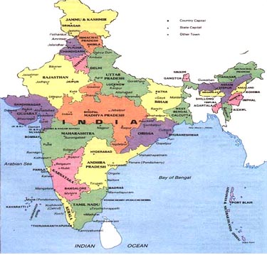 itinerario de la india map